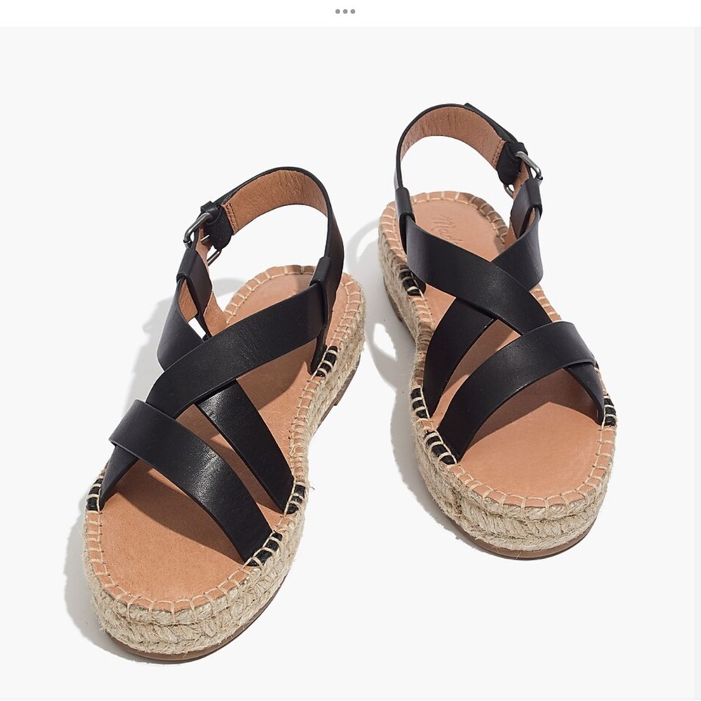 Madewell Black Espadrille Sandals size 6.5